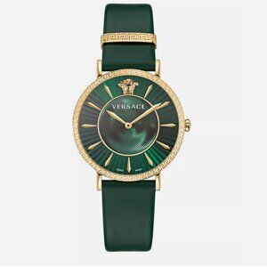 Versace Green Emerald Womens 38mm Strap Fashion Watch